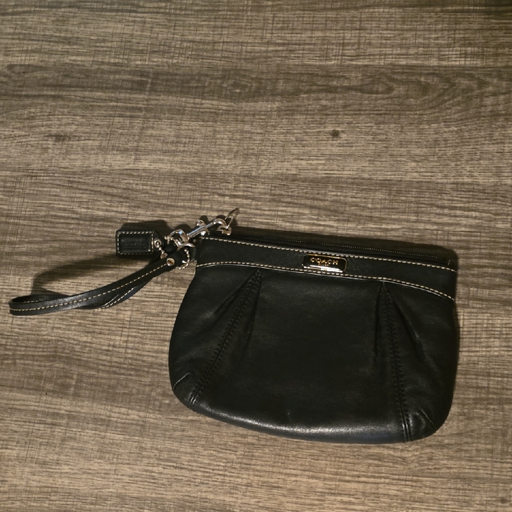Coach Black Leather Wristlet